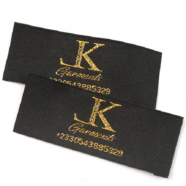 Custom Golden Metallic Thread Sew-on Label