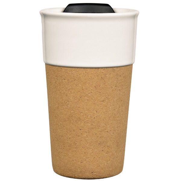 Reusable Ceramic Travel Mug With Cork Sleeve - 450ml